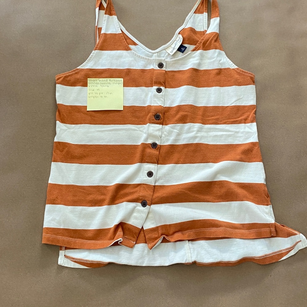 Target brand Buttoned Striped V-Neck Tank